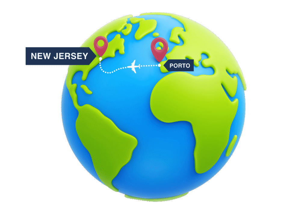 Fly from Porto to New Jersey with your pets
